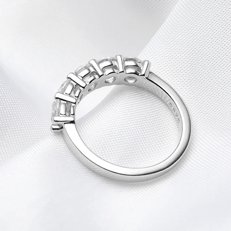4mm Moissanite Ring, 1.5cttw D Colour in S925 Silver