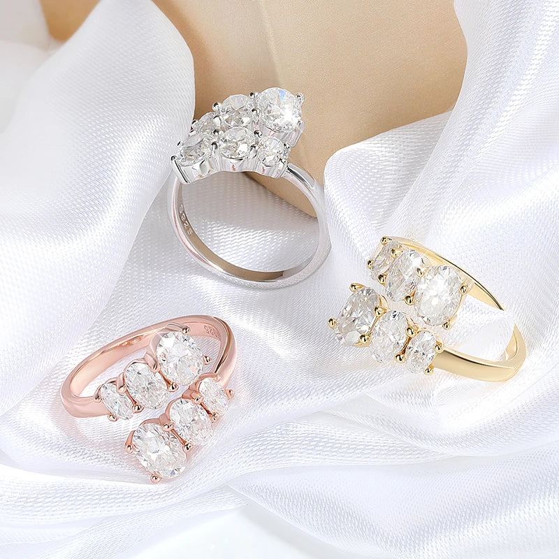 3.6cttw Full Moissanite Wedding Ring in 925 Silver