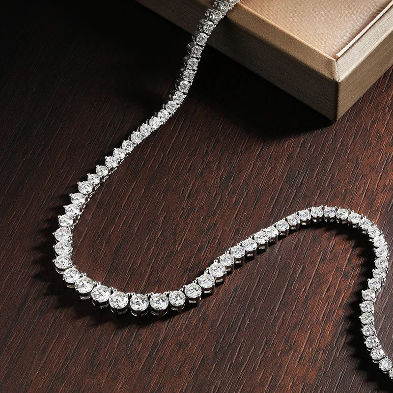 Tennis Necklace, Moissanite or Zircon in s925 Silver