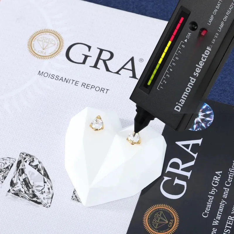 4mm Moissanite Snake Stud Earrings in 925 Silver