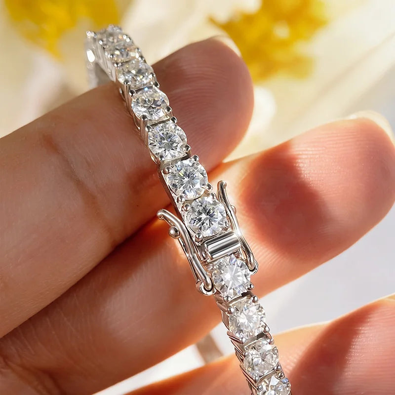Tennis Bracelet, 3mm to 5mm in 18k Plated 925 Silver