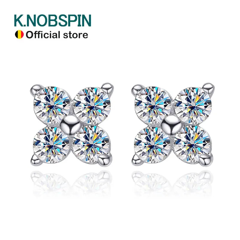 Moissanite Stud Earrings, 1 or 4 Piece Set in s925