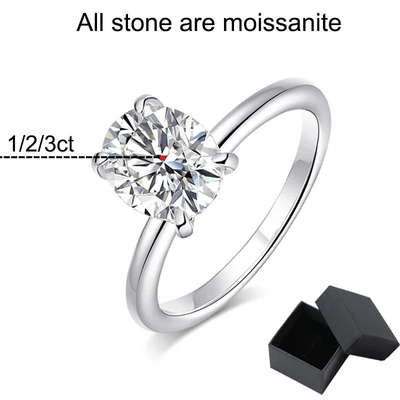 Oval Cut Moissanite Bridal Ring Set, 1ct to 3ct