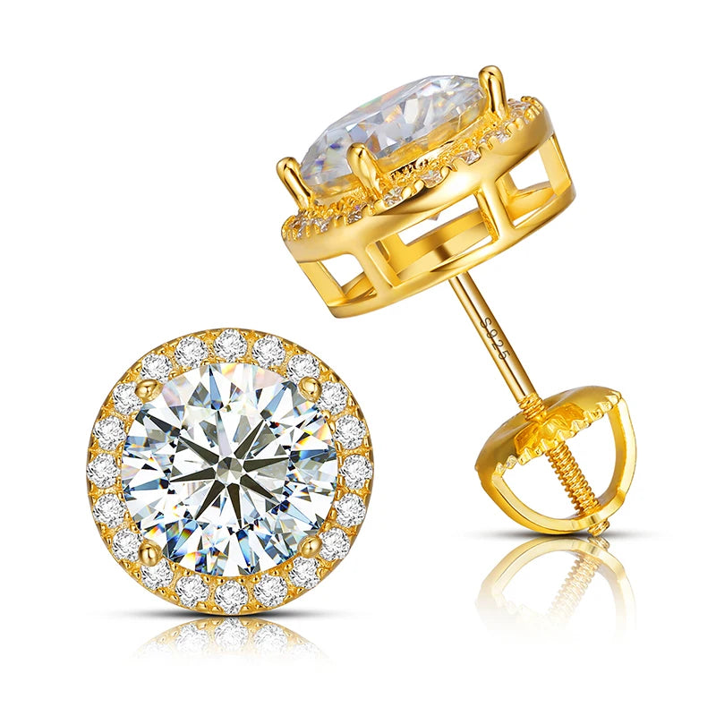 Ascher Cut Moissanite Earrings in 925 Silver