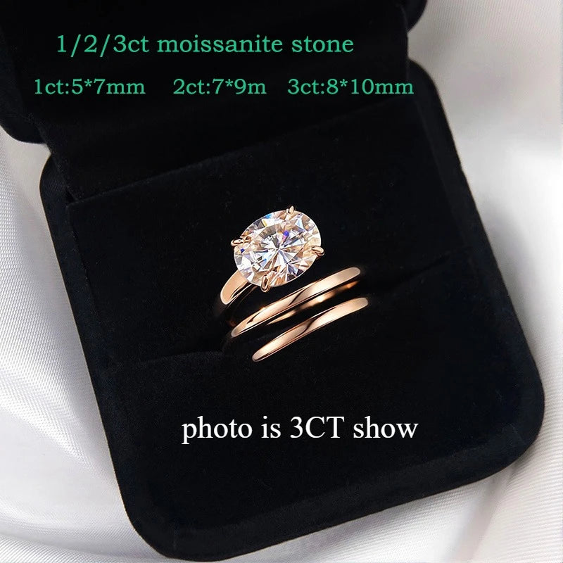 Moissanite Solitaire Ring, 1ct to 3ct Certified, 925