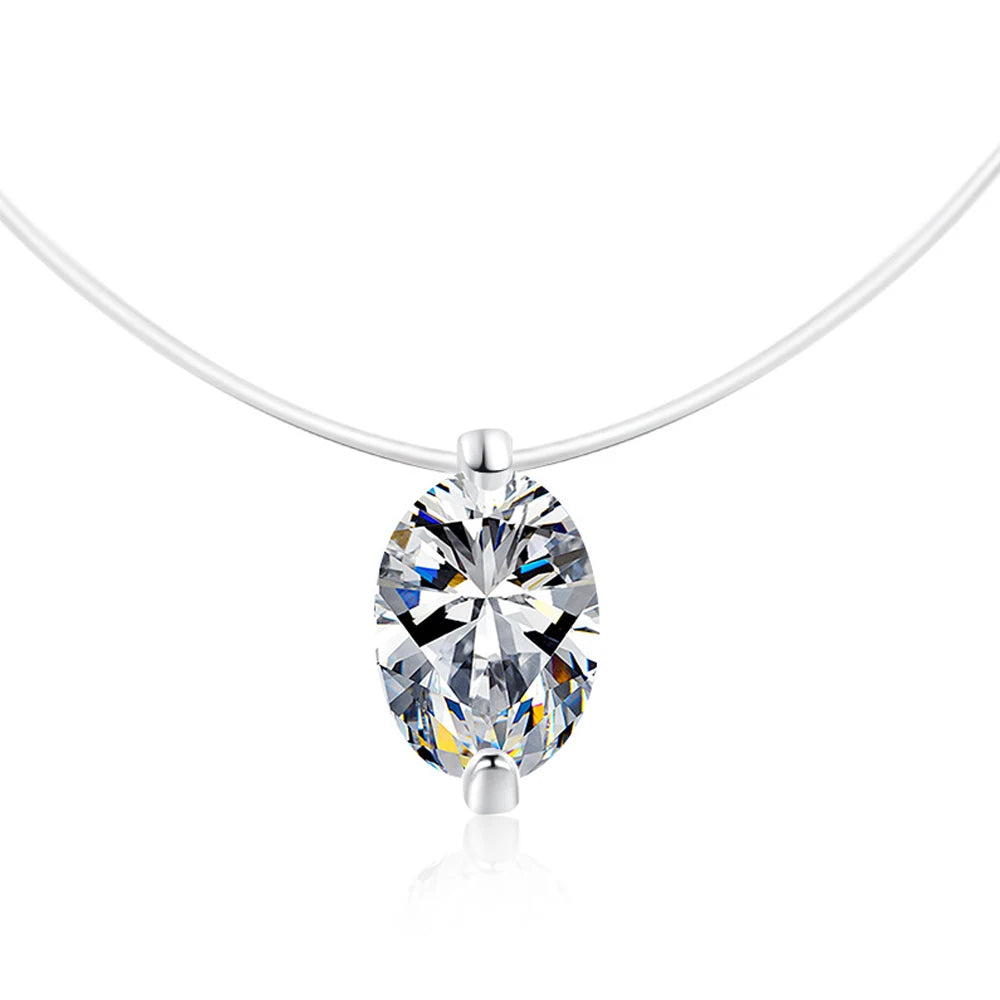 Moissanite Pendant Necklace, 1ct or 2ct in 925 Silver