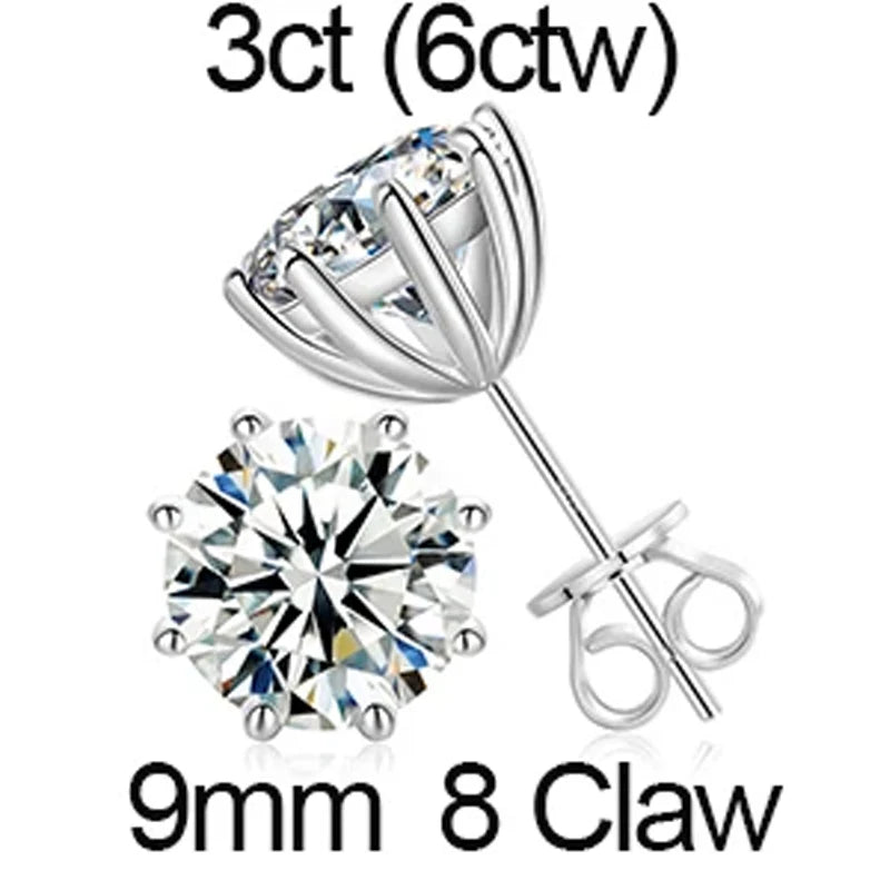 Ascher Cut Moissanite Earrings in 925 Silver