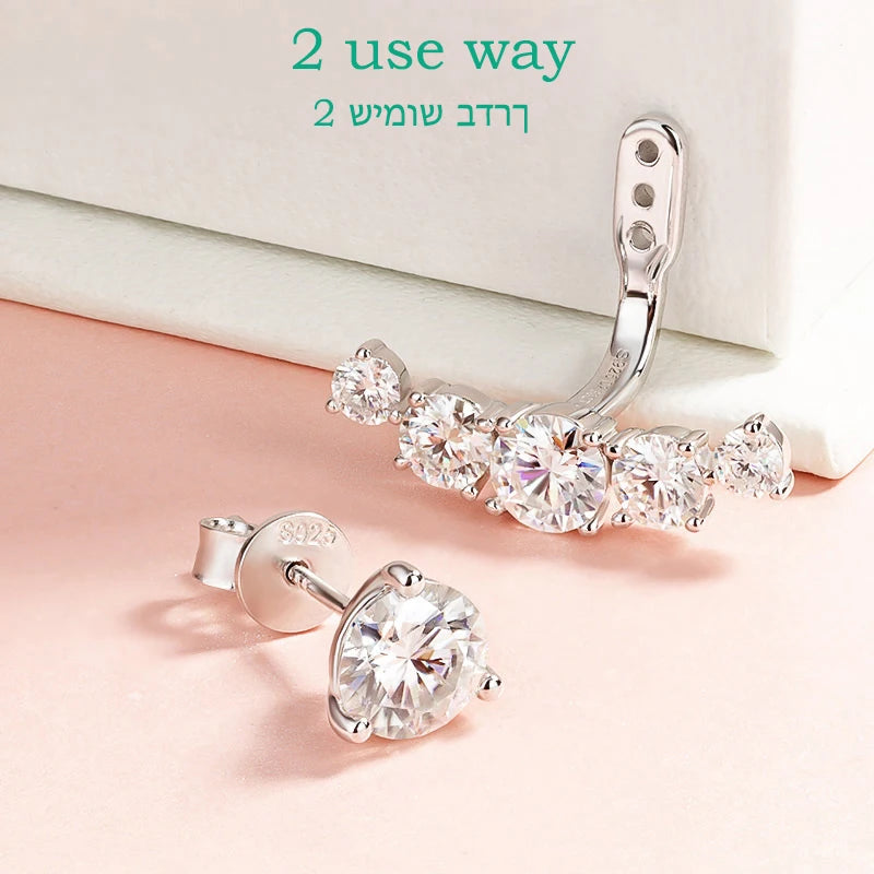 4.6cttw Moissanite Stud Earrings in 925 Sterling Silver