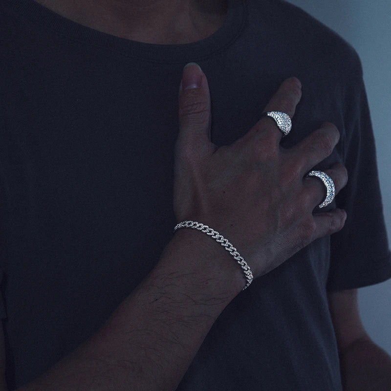 6mm Moissanite Cuban Chain in 925 Sterling Silver