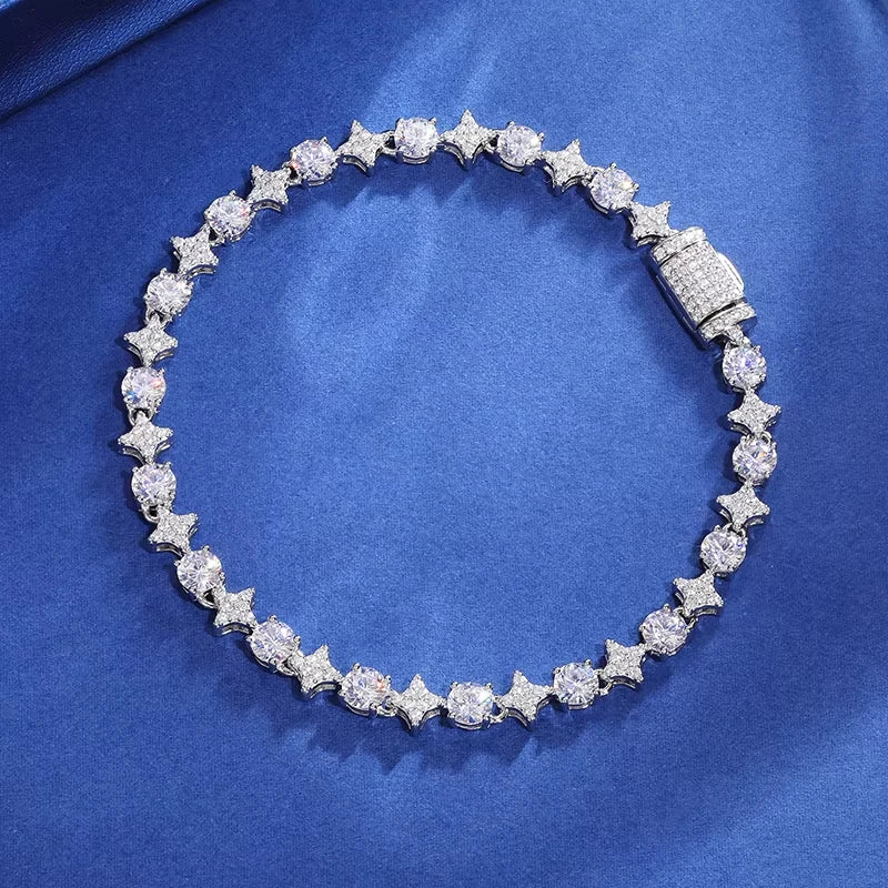 Iced Out Bracelet, 6mm 8mm or 10mm in 925 Silver