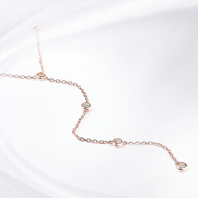 3mm Moissanite Bubble Pendant Necklace in S925 Silver