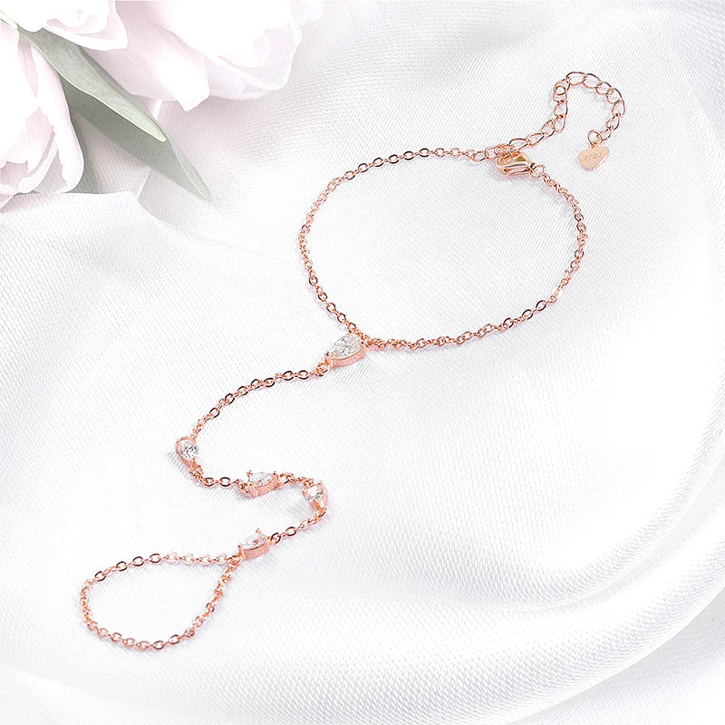Pear Moissanite Bracelet in S925 Silver, 18k Plated