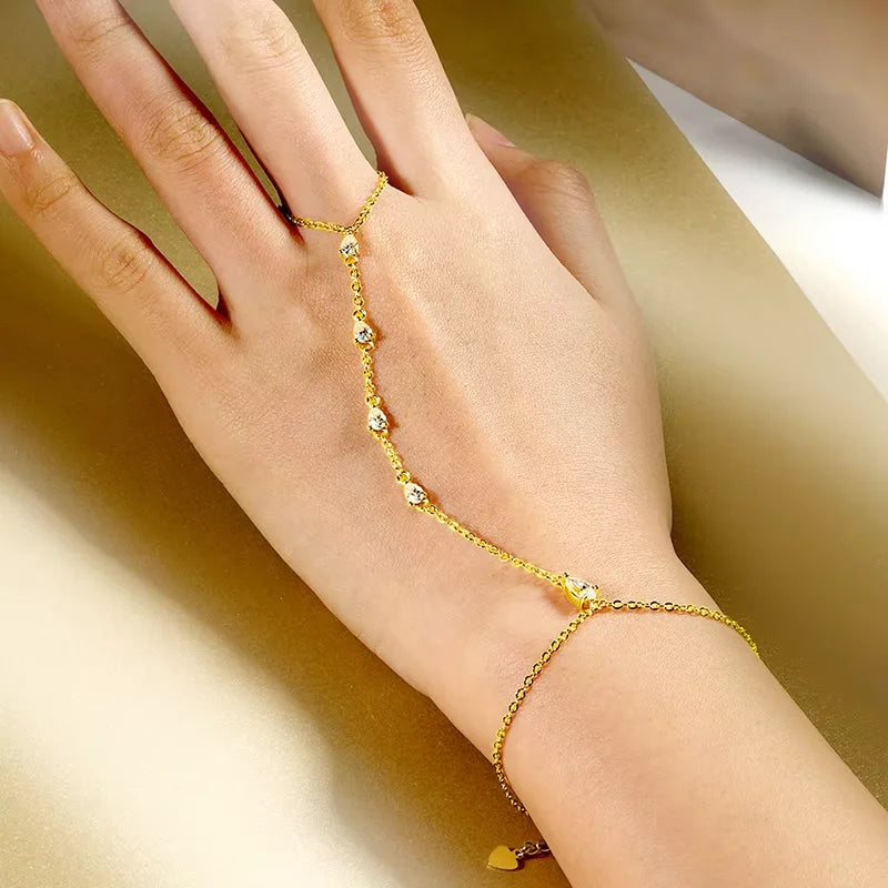 Pear Moissanite Bracelet in S925 Silver, 18k Plated