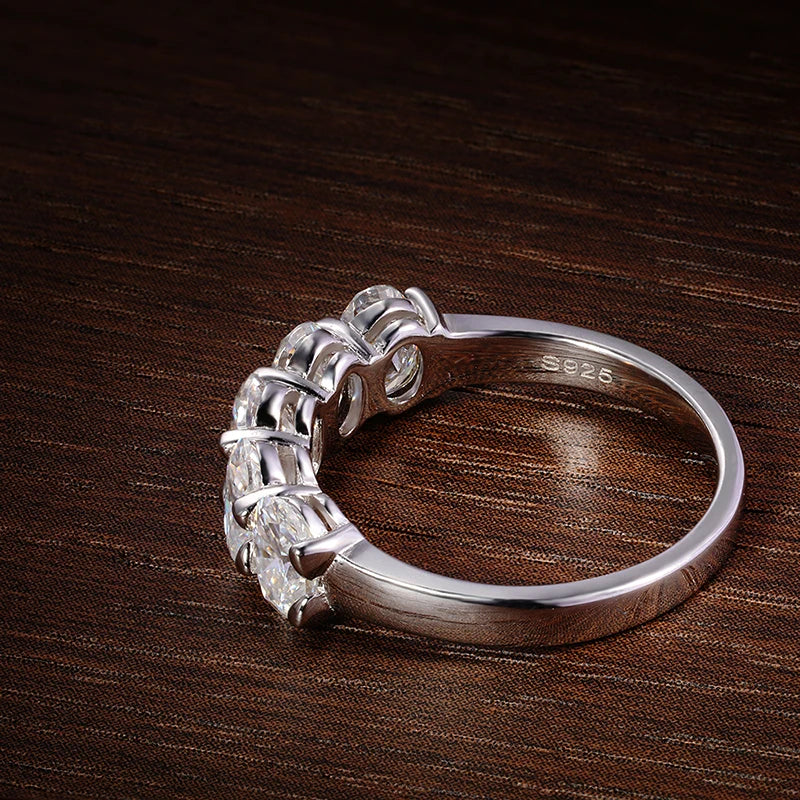 4x6mm Oval Moissanite Ring, GRA Certified 925 Silver