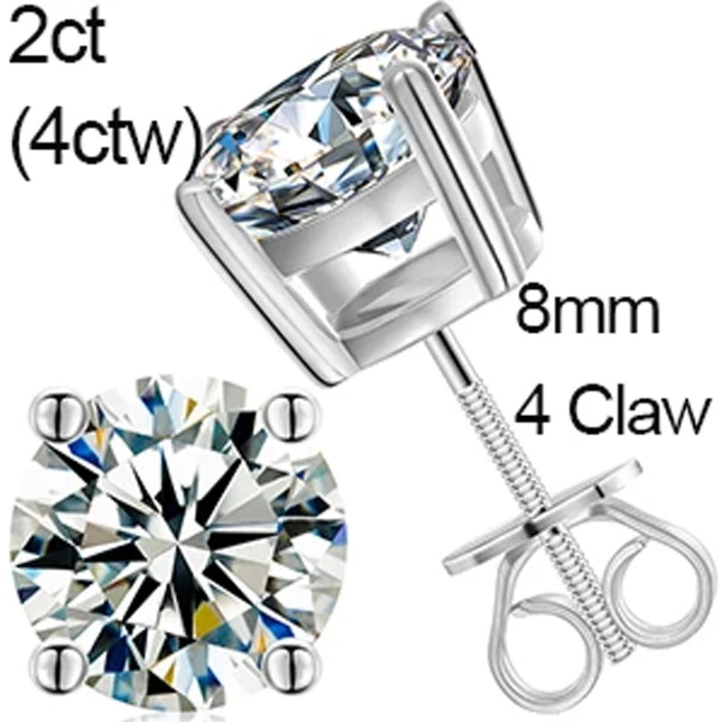 Ascher Cut Moissanite Earrings in 925 Silver