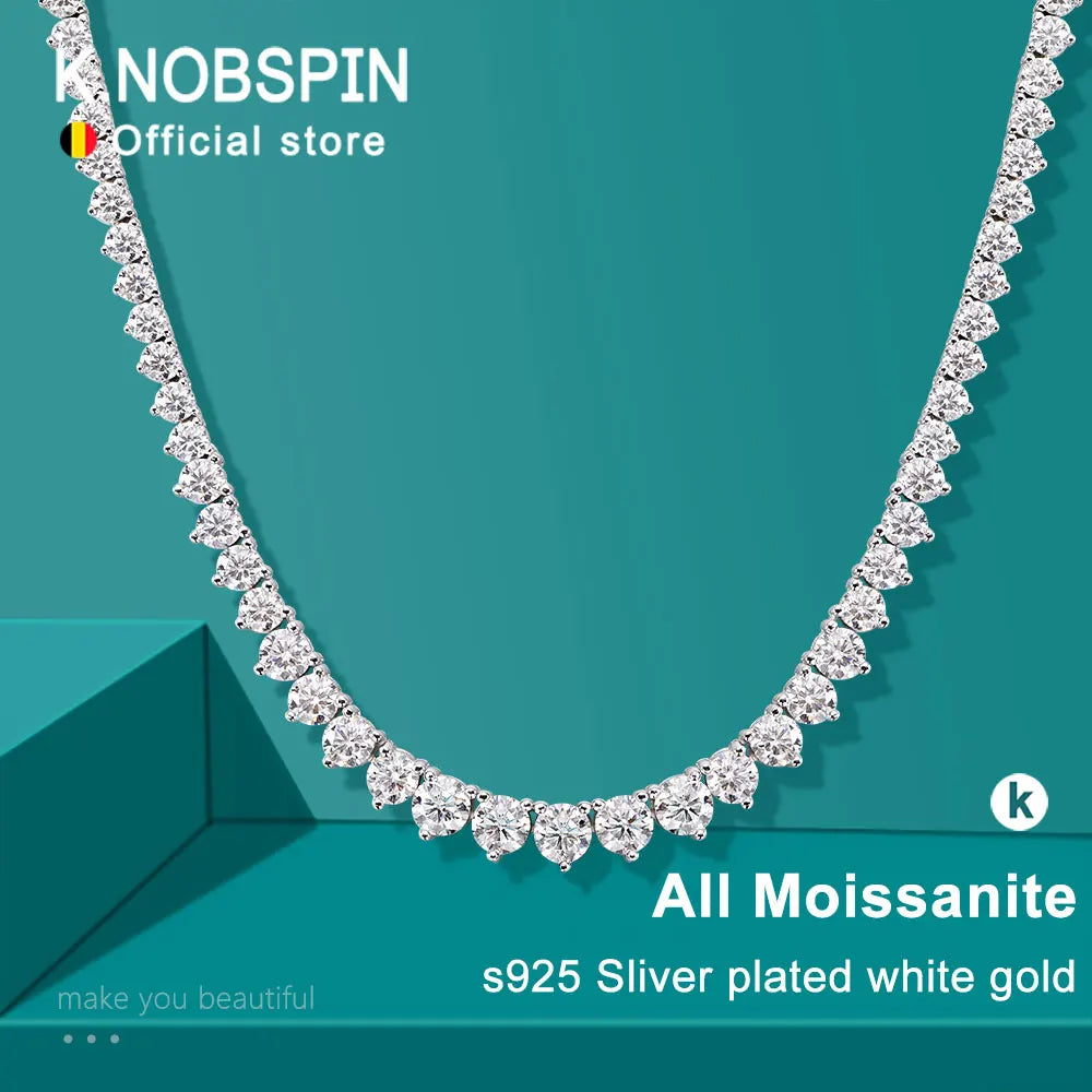 Tennis Necklace, Moissanite or Zircon in s925 Silver