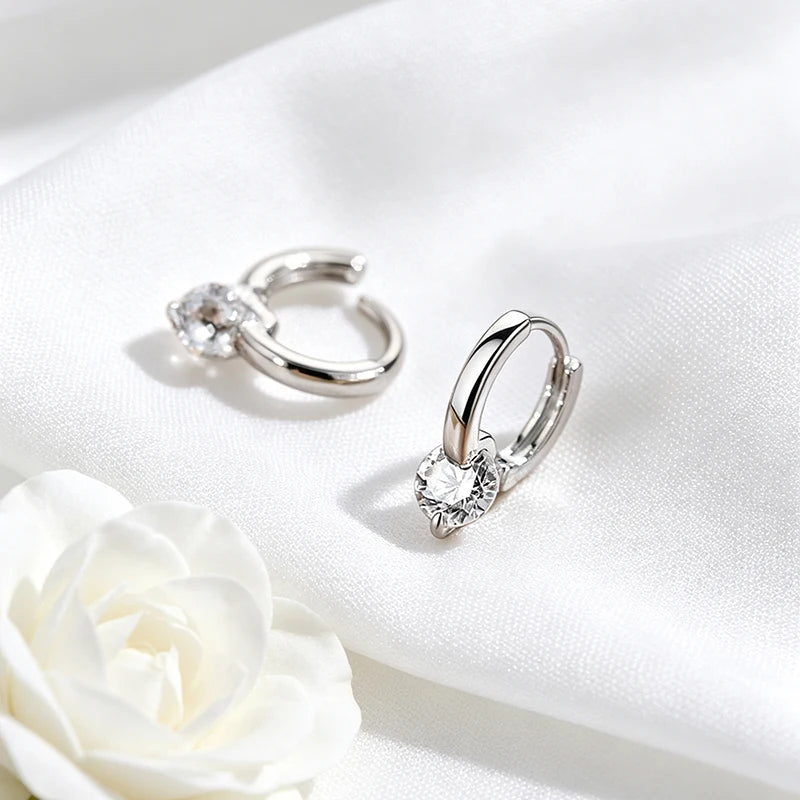 2ctw Moissanite Hoop Earrings, 6.5mm in S925 Silver