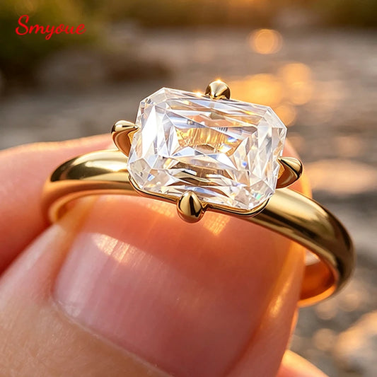2ct Old European Cut Moissanite Ring, 6x8mm in S925