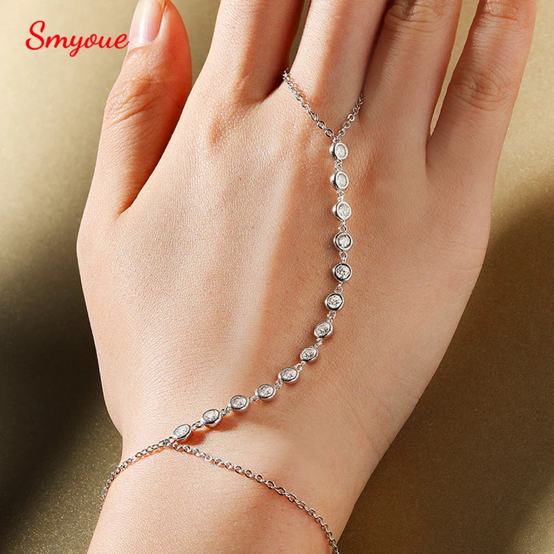 Moissanite Chain Bracelet, Adjustable 14cm to 21cm