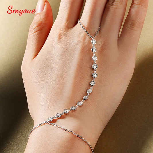 Moissanite Chain Bracelet, Adjustable 14cm to 21cm