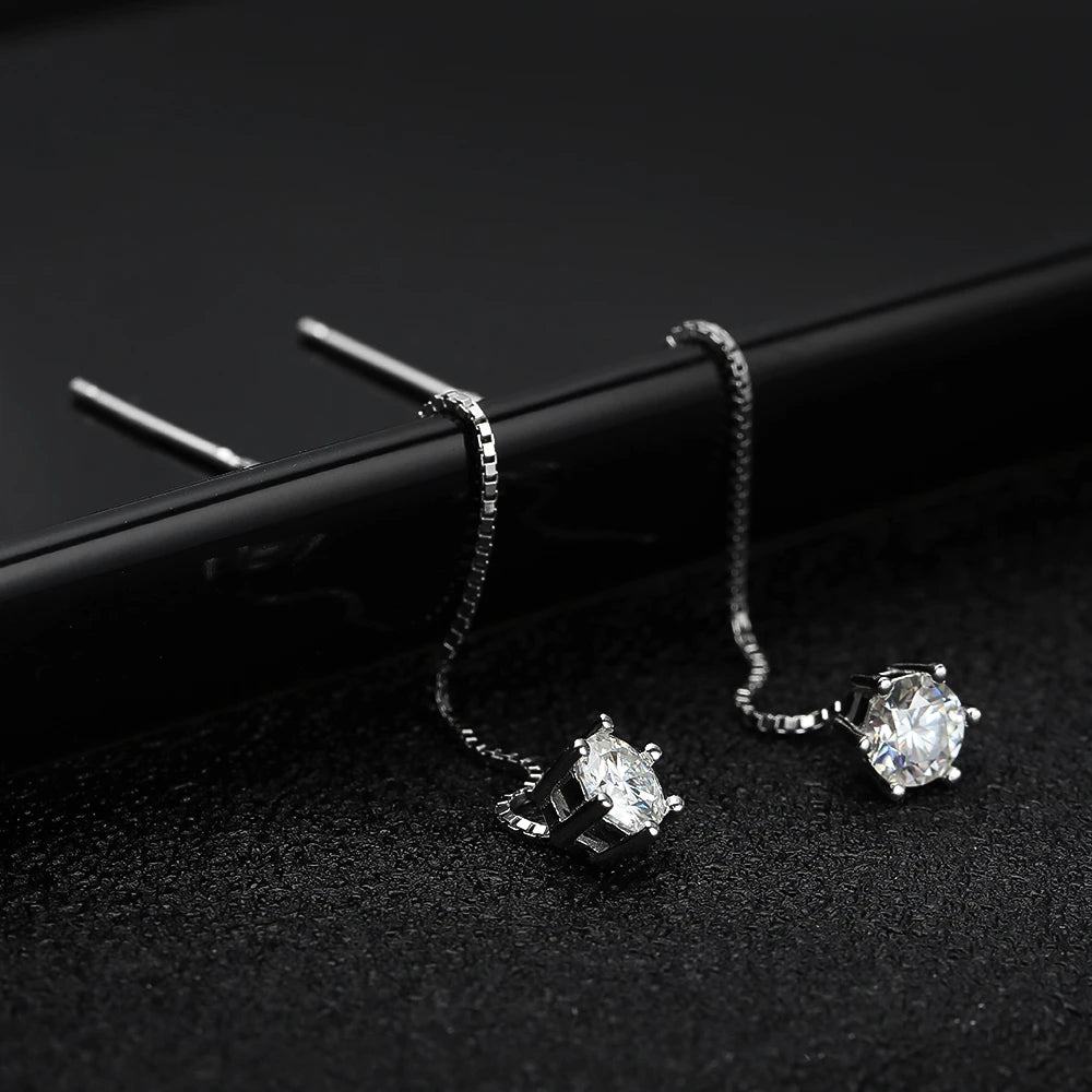 Moissanite Drop Earrings, 0.5ct or 1ct in s925 Silver