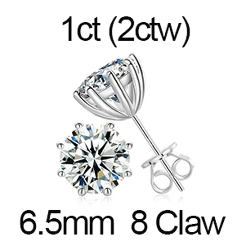 Ascher Cut Moissanite Earrings in 925 Silver