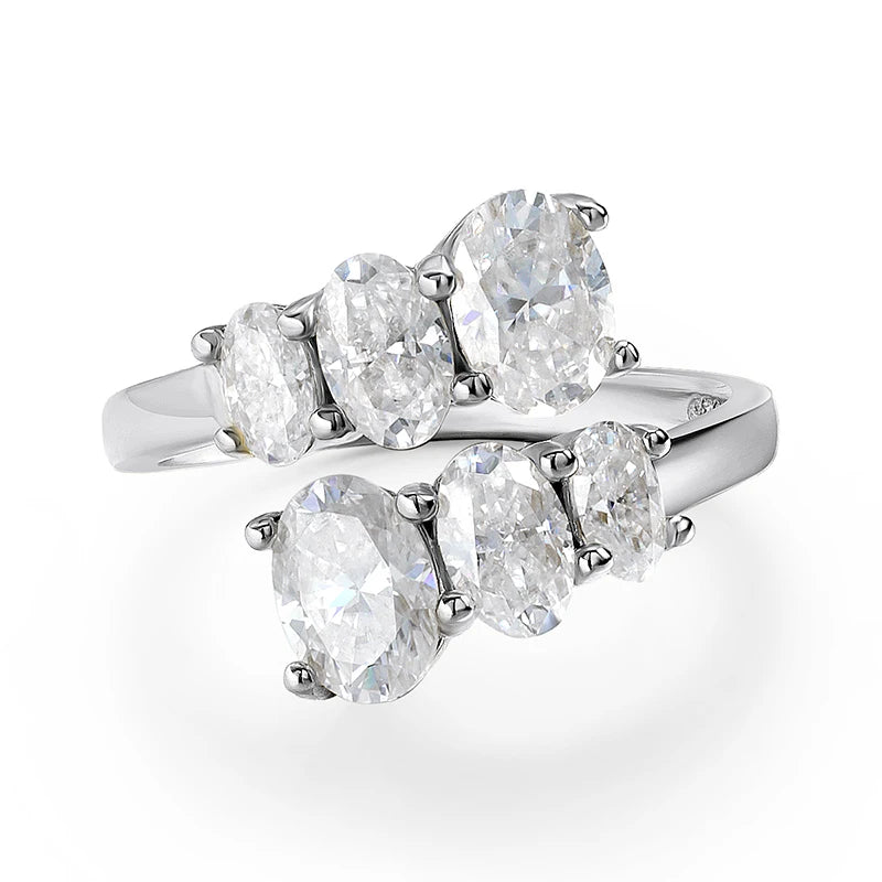 3.6cttw Full Moissanite Wedding Ring in 925 Silver