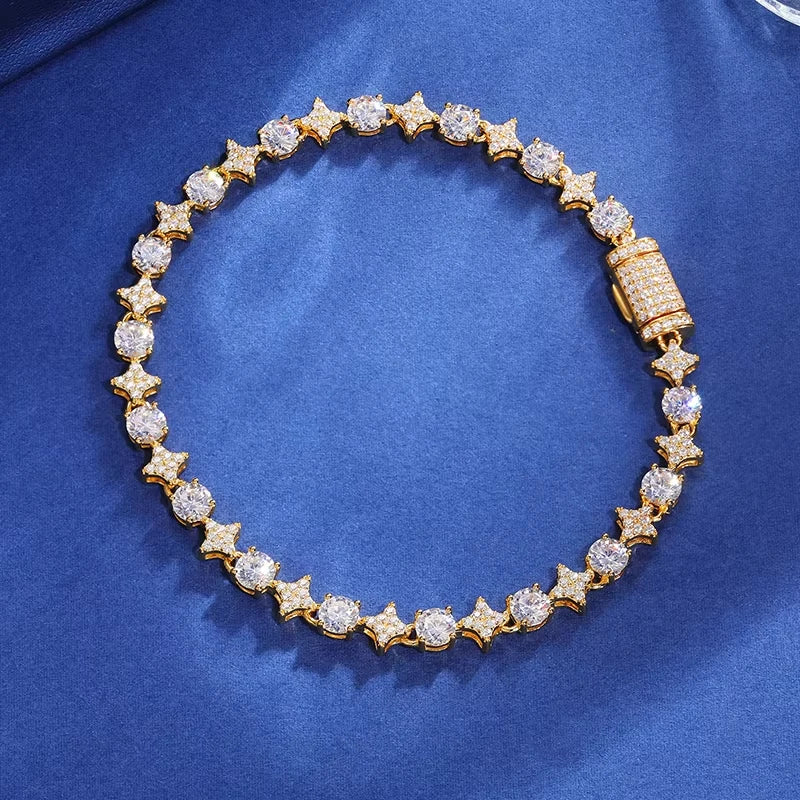 Iced Out Bracelet, 6mm 8mm or 10mm in 925 Silver