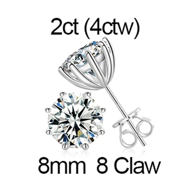 Ascher Cut Moissanite Earrings in 925 Silver