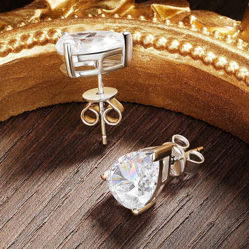 Pear Moissanite Stud Earrings, 0.5ct to 4ct GRA