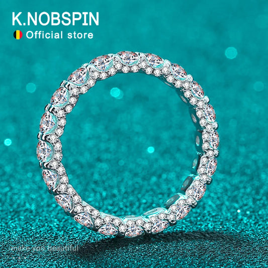 2.5ct Moissanite Wedding Band in 925 Silver, GRA
