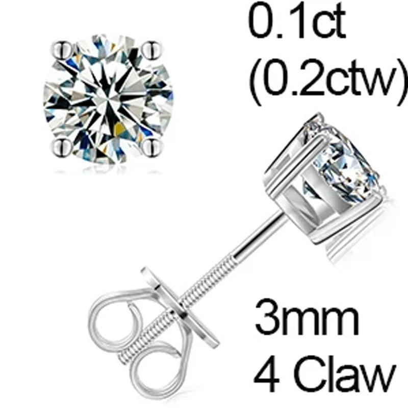 Ascher Cut Moissanite Earrings in 925 Silver