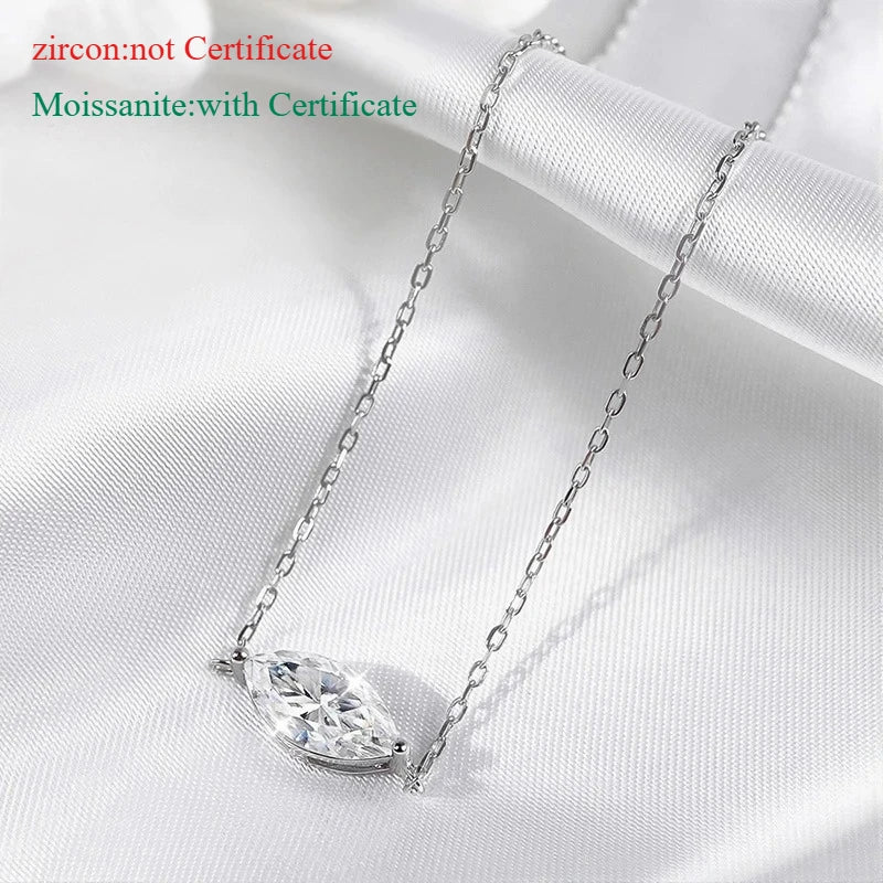 Marquise Pendant Necklace, 1ct to 3ct in 925 Silver