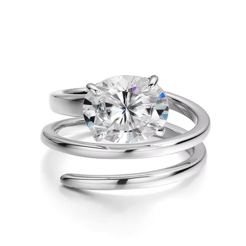 Moissanite Solitaire Ring, 1ct to 3ct Certified, 925