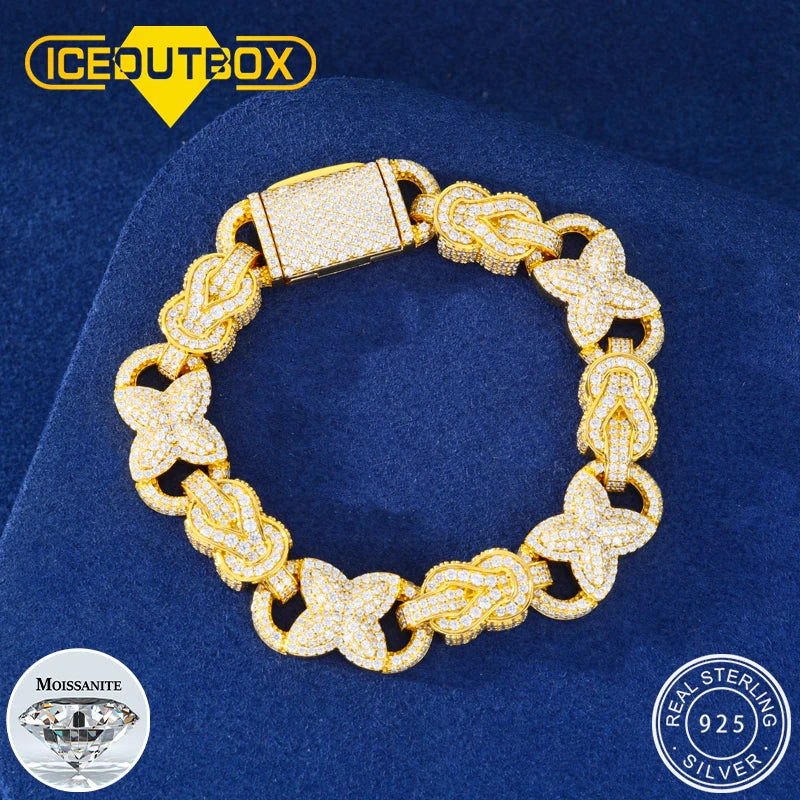 Celtic Knot Cuban Link Bracelet or Chain, 925 Silver