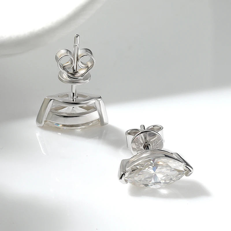 Marquise Moissanite Stud Earrings, 0.3ct to 3ct Each