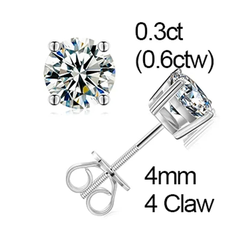 Ascher Cut Moissanite Earrings in 925 Silver