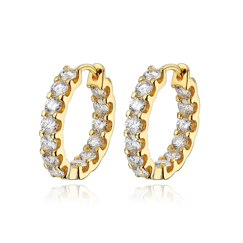 2.6cttw Moissanite Hoop Earrings in 925 Silver