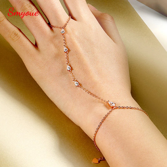 Pear Moissanite Bracelet in S925 Silver, 18k Plated