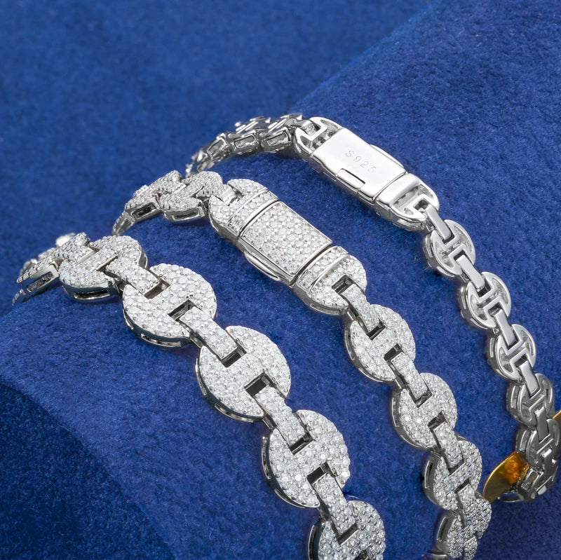 10mm Pig Nose Moissanite Chain, Necklace or Bracelet