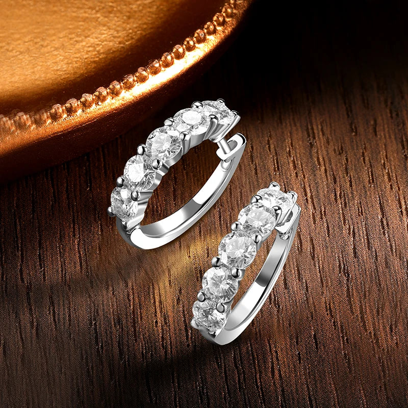 Moissanite Hoop Earrings, 3mm to 4mm in 925 Silver