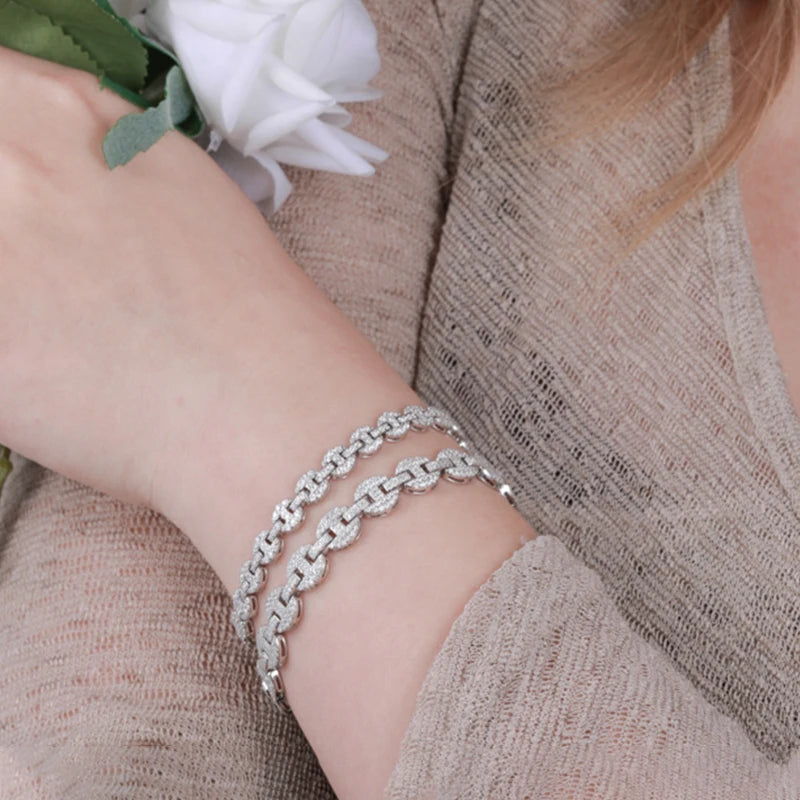 10mm Pig Nose Moissanite Chain, Necklace or Bracelet