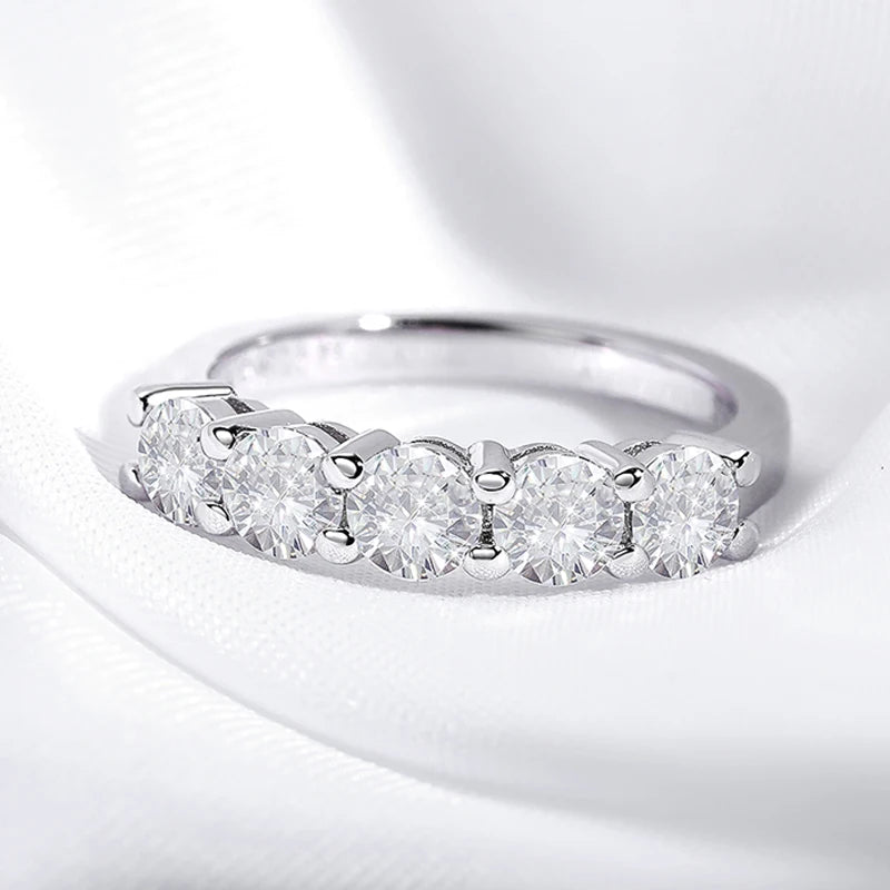 4mm Moissanite Ring, 1.5cttw D Colour in S925 Silver