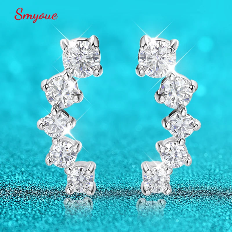 1.16cttw Gradient Moissanite Stud Earrings in 925