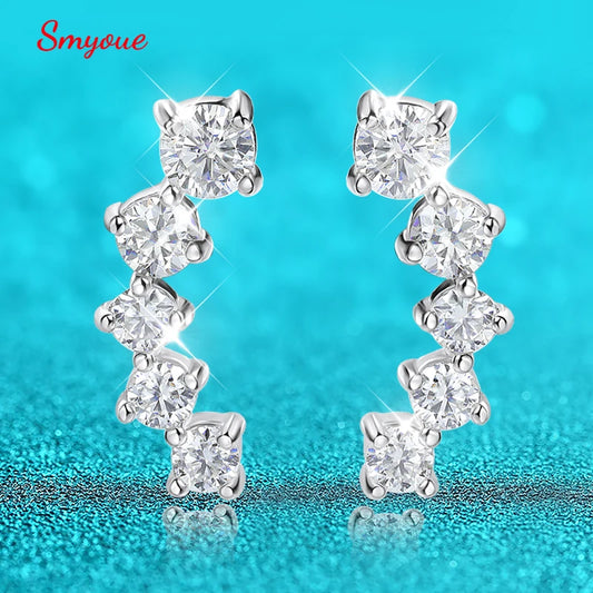 1.16cttw Gradient Moissanite Stud Earrings in 925