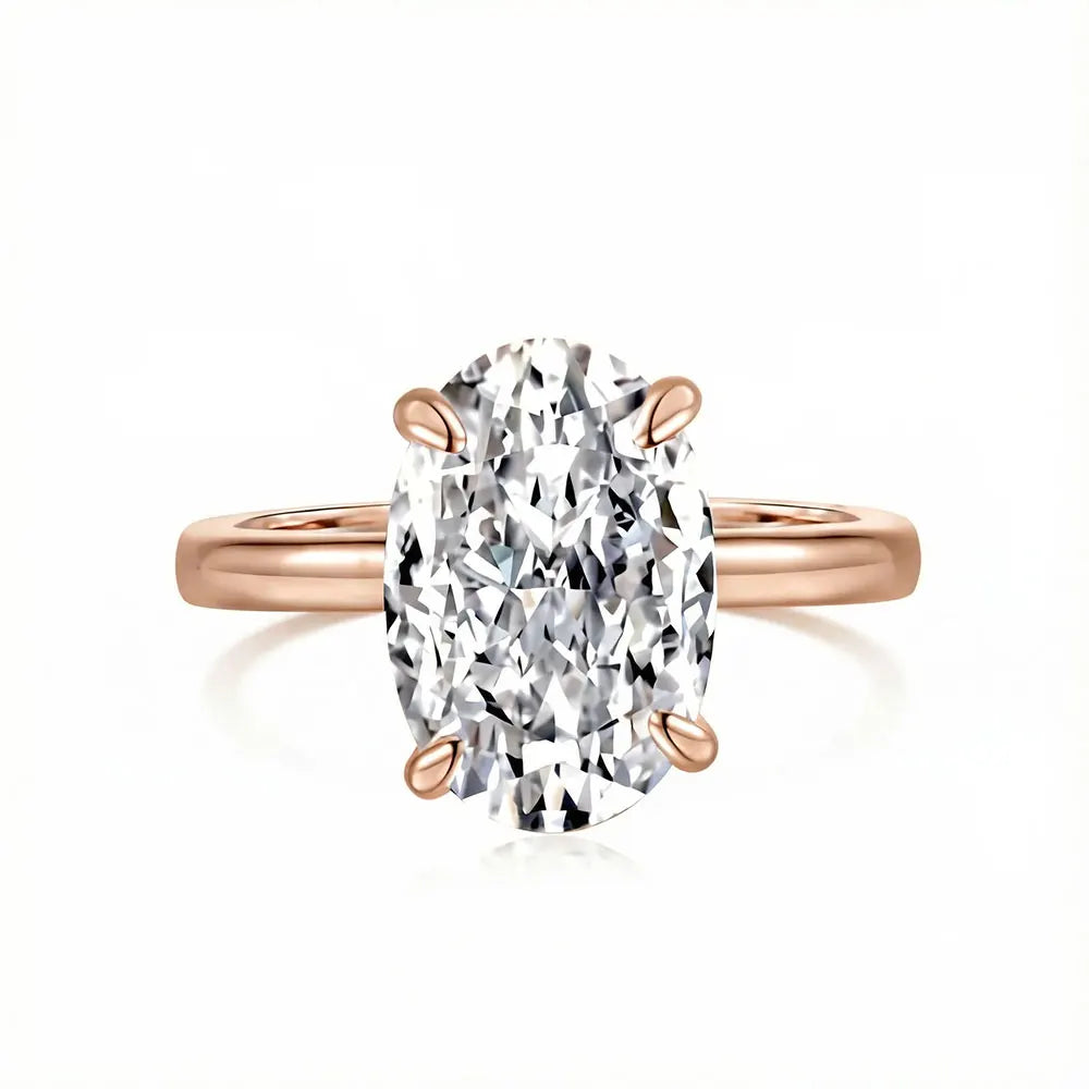 Oval Moissanite Ring, 1ct to 4ct GRA Certified
