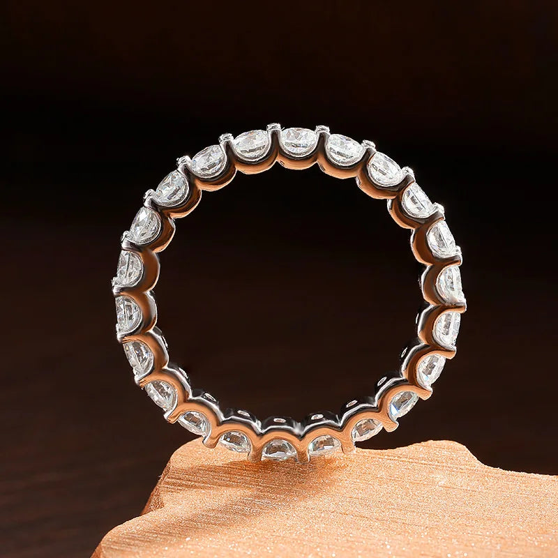 Moissanite Eternity Band, 2mm or 3mm in 925 Silver