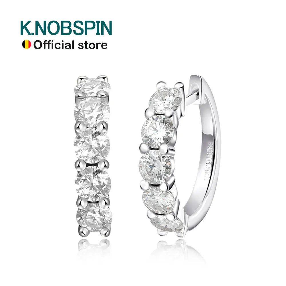 Moissanite Hoop Earrings, 3mm to 4mm in 925 Silver