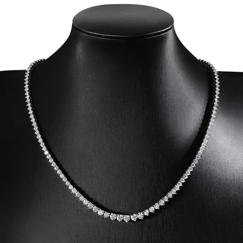 Tennis Necklace, Moissanite or Zircon in s925 Silver