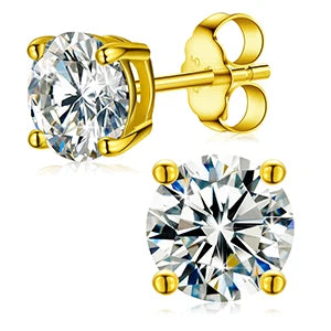 D Colour Moissanite Studs, 0.1ct to 1.5ct in 925 Silver
